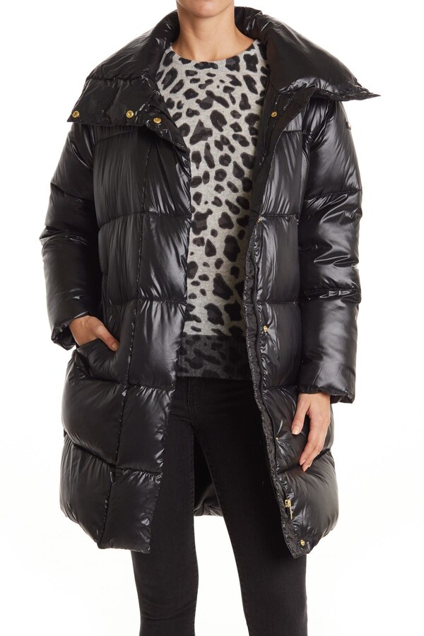 Donna Karan Long Quilted Puffer Jacket - ShopStyle