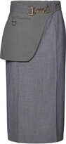 Thumbnail for your product : Fendi Buckled Houndstooth Midi Skirt