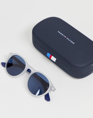 Tommy Hilfiger round sunglasses in white and navy