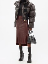 Thumbnail for your product : Givenchy High-neck Quilted Leather Down Jacket - Brown