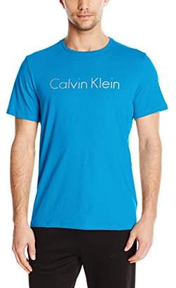 Calvin Klein Men's Short Sleeve Crew Neck Tee with Space Dyed Logo