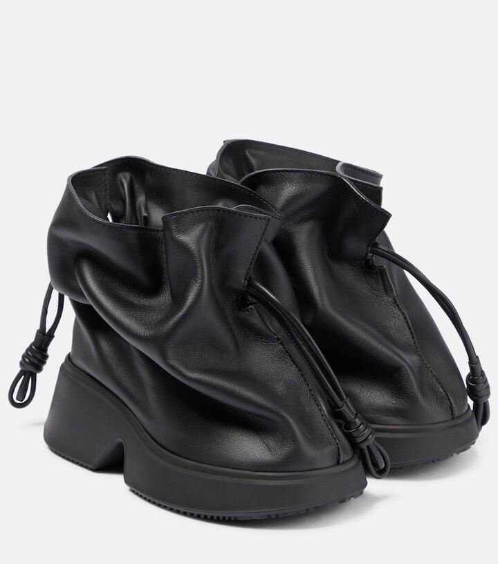 Loewe Flamenco leather wedge ankle boots - ShopStyle