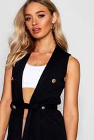 Thumbnail for your product : boohoo Sleeveless Military Button Blazer