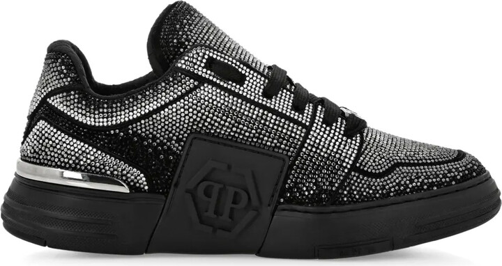 Philipp Plein Strass Hexagon Suede Sneakers