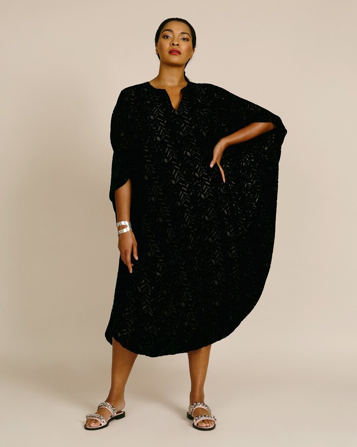 Reem Acra Burnout Velvet Bubble Kaftan - ShopStyle Plus Size Dresses