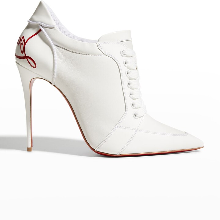 red bottom lace heels