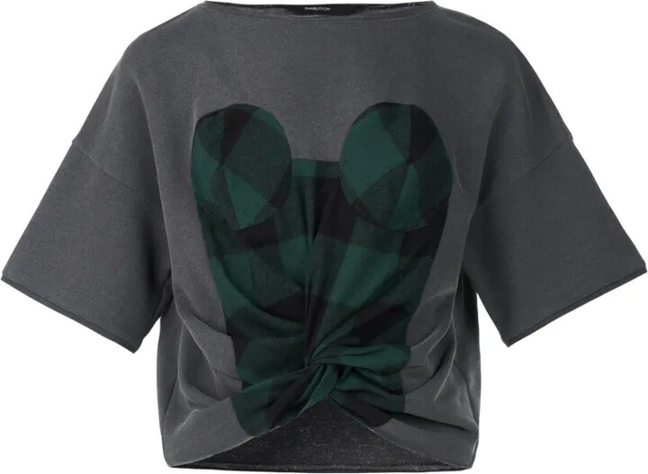 pushBUTTON knot-detail T-shirt