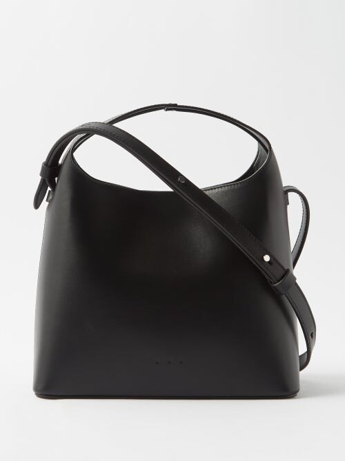 Aesther Ekme Mini Sac Smooth Leather Top Handle Bag In Black