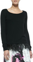 Thumbnail for your product : Milly Ostrich Plume Pullover Sweater