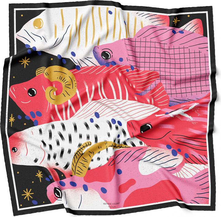 Momme Studio Alpherg - Red Beach Silk Scarf