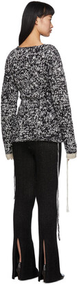Joseph Black & White Hand-Knit Wool Sweater