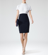 Thumbnail for your product : Reiss Cipriano KEYHOLE DETAIL DRESS PALE BLUE/NIGHT SKY