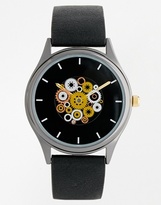 Thumbnail for your product : ASOS Watch With Moving Cogs - Black