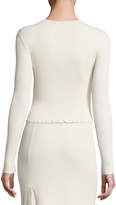 Thumbnail for your product : Derek Lam Ribbed Crewneck Slim Sweater, Neutral
