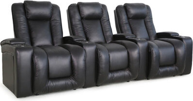 Natica Upholstered Home Theater Seating with Cup Holder