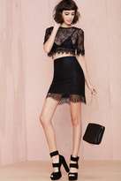Thumbnail for your product : Nasty Gal Factory Wink Back Lace Crop Tee