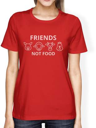 365 Printing Friends Not Food Black Women's Cute Graphic Design Tee Gift Ideas
