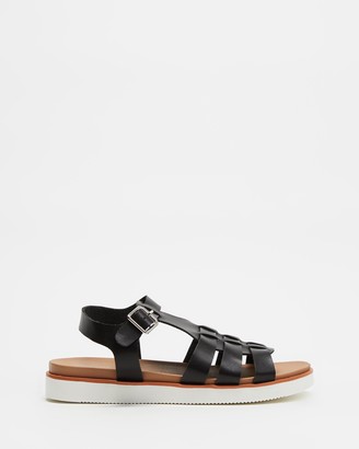 Spurr Women's Black Flat Sandals - Jelly Comfort Sandals - Size 5 at The Iconic