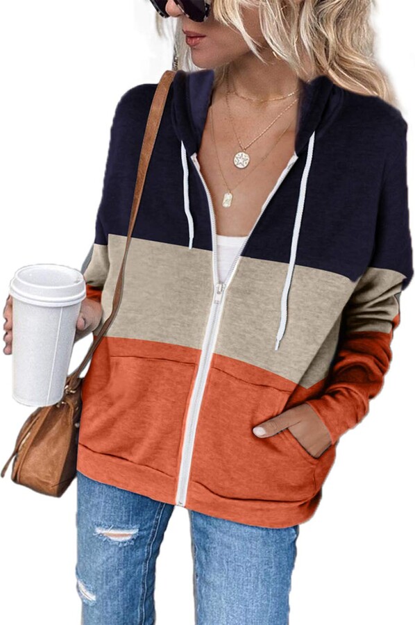 women's zippered sweatshirts no hood