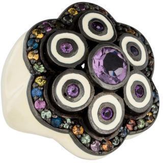 MCL by Matthew Campbell Laurenza Multicolor Sapphire & Amethyst Floral Ring