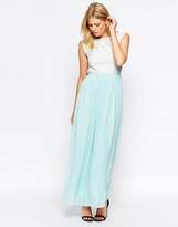 Thumbnail for your product : Club L Lace Top Maxi Dress With Chiffon Skirt