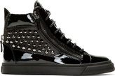 Thumbnail for your product : Giuseppe Zanotti Studded Patent Black High Top