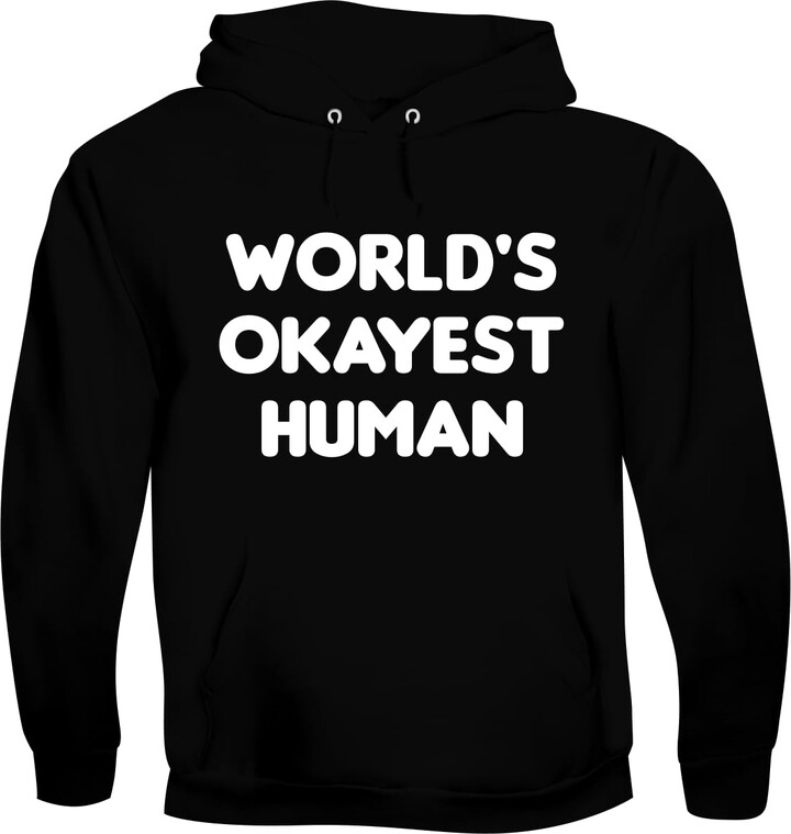BH Cool Designs World’s Okayest Human. - Men's Soft & Comfortable Pullover Hoodie CP05 Black
