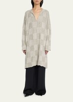 Thumbnail for your product : eskandar Square Slit-Neck Top (Very Long Length) with Slits