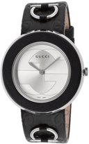 Thumbnail for your product : Gucci Women's U-Play Black Genuine Leather Silver-Tone Dial