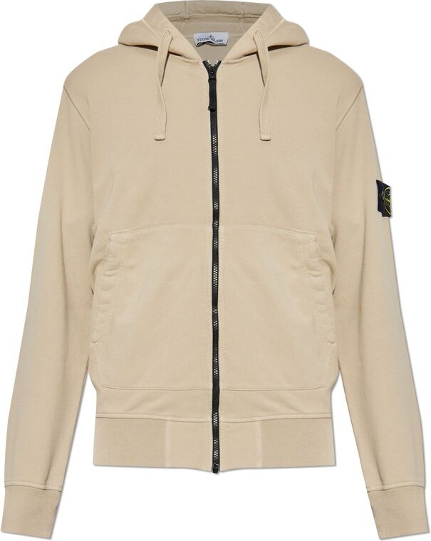 Stone Island Logo Patch Zip-Up Hoodie