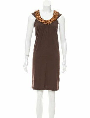 Cacharel Sleeveless Mini Dress Brown