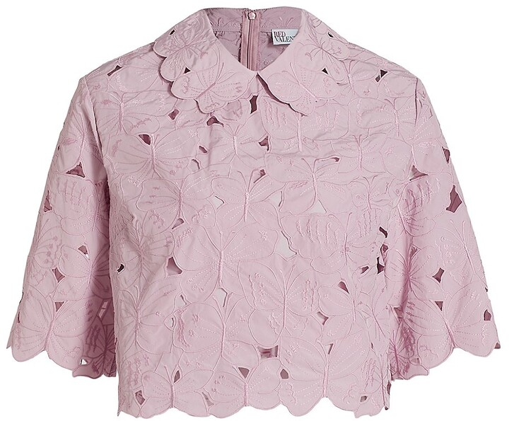 RED Valentino Butterfly Embroidery Top ShopStyle