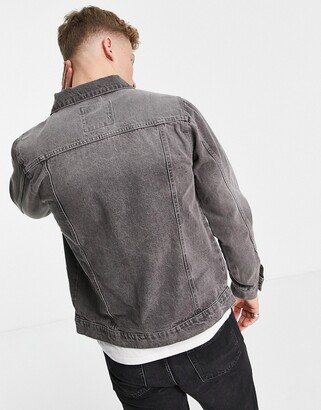 Brave Soul slim fit denim jacket in gray - ShopStyle