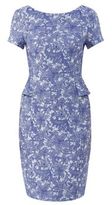 Thumbnail for your product : New Look Blue Jacquard Lace Peplum Pencil Dress
