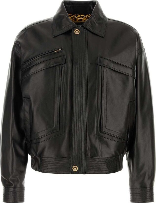 Versace Long-Sleeved Leather Jacket