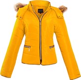 Thumbnail for your product : shelikes Womens Ladies Quilted Padded Zip Up Faux Fur Hood Hooded Jacket Coat[Olive XL]