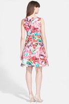 Thumbnail for your product : Wallis 'Orchid Leaf' Cotton Fit & Flare Dress