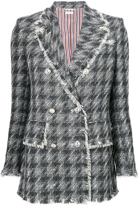 Thom Browne frayed fitted jacket