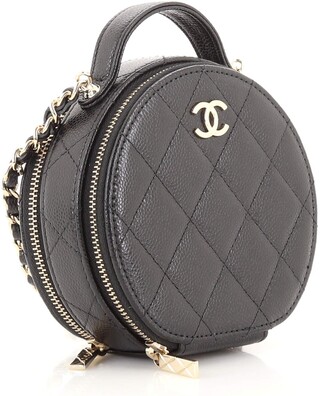 Chanel Handle With Care Round Vanity Case - White Crossbody Bags
