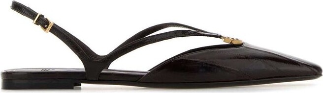 Fendi FFold Square-Toe Flats