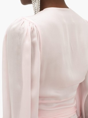 Alexandre Vauthier V-neck Silk-charmeuse Wrap Blouse - Light Pink