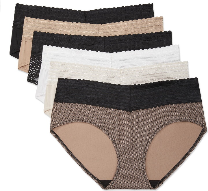 Warners Blissful Benefits Warners® Blissful Benefits Dig-Free Comfort Waistband with Lace Microfiber Hipster 6-Pack