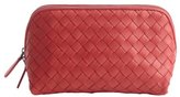 Thumbnail for your product : Bottega Veneta bright red intrecciato leather small cosmetics case