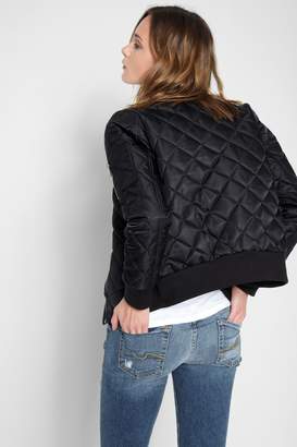 7 For All Mankind Quilted Bomber Jacket In Black