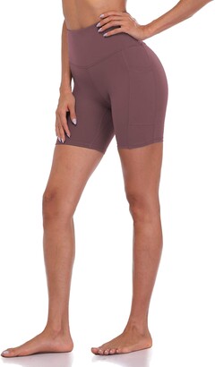 Colorfulkoala Womens High Waisted Biker Shorts with Pockets 6 Inseam Workout & Yoga Tights 