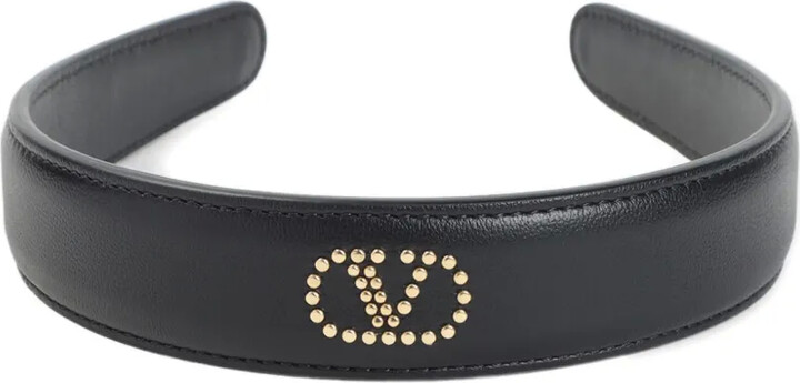 Valentino Garavani Stud-Embellished Leather Headband