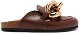 Thumbnail for your product : J.W.Anderson Chain Backless Leather Loafers - Brown