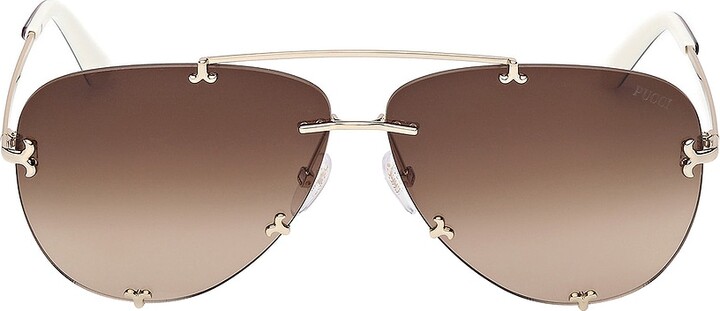 Emilio Pucci Pilot Sunglasses in Metallic Gold