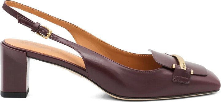 Tod's 50mm Slingback Gold-Bar Pumps