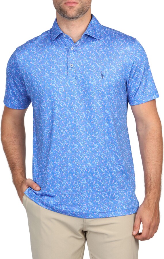 Tailorbyrd Abstract Floral Print Performance Polo